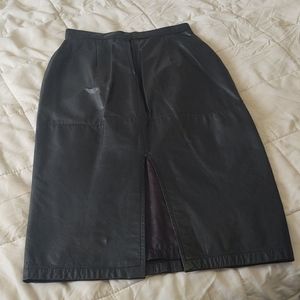 Genuine leather pencil skirt
